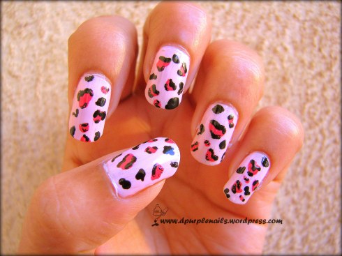 Pink Leopard nails